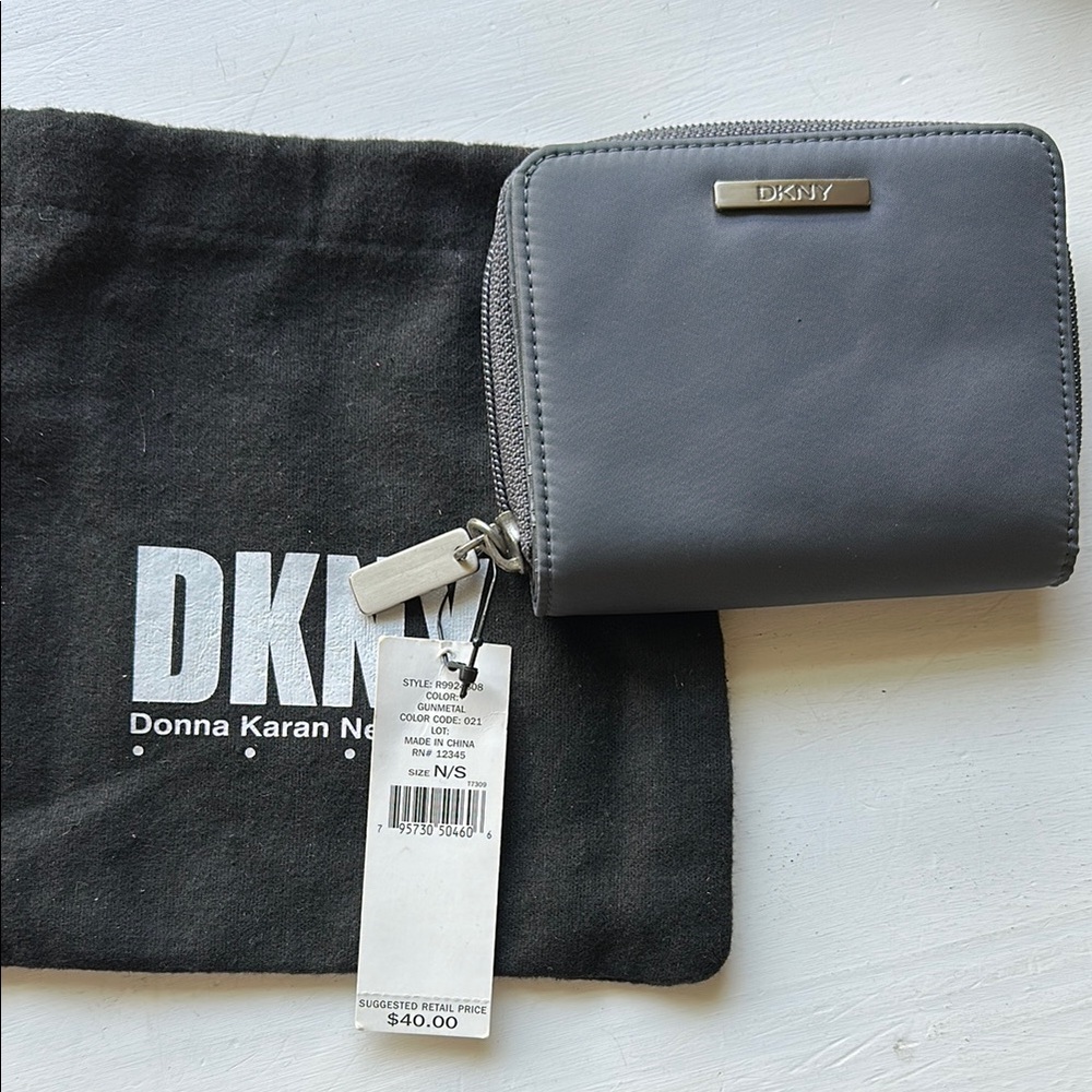 DKNY Gray Zip-Around Wallet